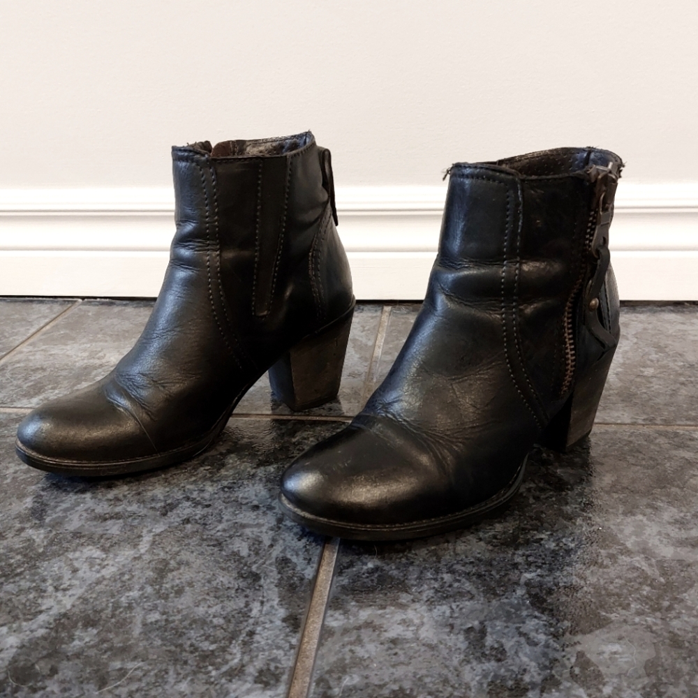 Leather Boots David Dixon Size 37 Black Heels